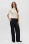 Front image of a model wearing Eyma rollneck pullover in beige, by brand Vero moda