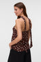 Back image of a model wearing the Elisa scarf tube top in chocolate, by brand Vero moda