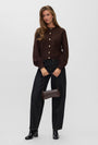 Image of HAZEL LS ONECK CARDIGAN in chocolate, by brand VERO MODA