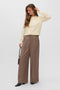 Front image of a model wearing Hazel ls oneck cardigan in cream, by brand Vero moda
