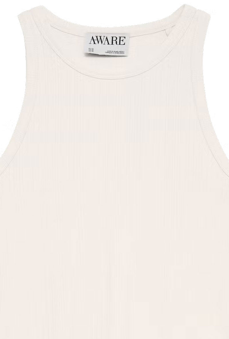 Detail image of Irina oneck tank top in white, by brand Vero moda