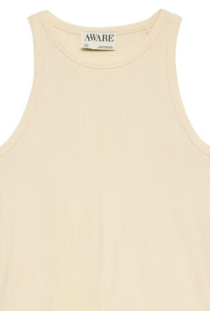 Detail image of the Irina oneck tank top in vanilla, by brand Vero moda