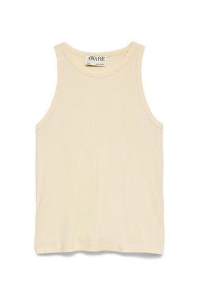 Front image of Irina oneck tank top in vanilla, by brand Vero moda