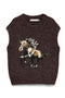 Front image of the Marianna sl oneck vest in chocolate, by brand Vero moda