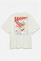Back image of the Mira hailey ss oversize tee in white/red, by brand Vero moda