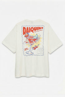Back image of the Mira hailey ss oversize tee in white/red, by brand Vero moda