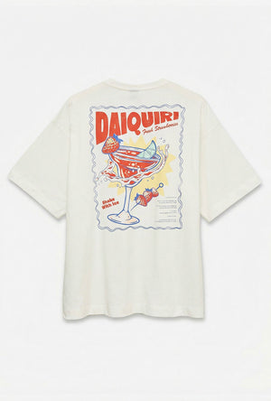 Back image of the Mira hailey ss oversize tee in white/red, by brand Vero moda