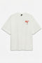 Front image of Mira hailey ss oversize tee in white/red, by brand Vero moda