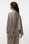 Back image of a model wearing the Miro ls cape scarf top in bronze, by brand Vero moda