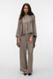 Front image of a model wearing the Miro ls cape scarf top in bronze, by brand Vero moda