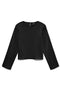 Front image of Miro ls oneck short top in black, by brand Vero moda