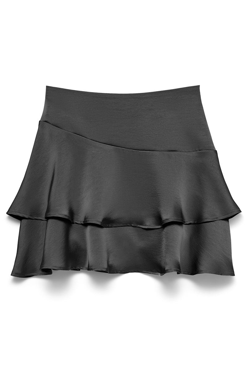 Front image of Miro mw short detail skirt in black, by brand Vero moda