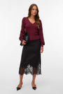Image of NEW LIMONE LS VNECK PULLOVER in burgundy, by brand VERO MODA