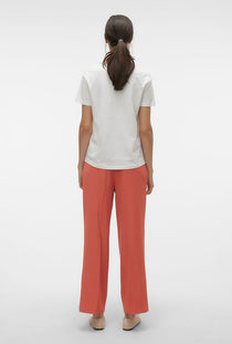 Back image of a model wearing the Philipa francis ss top in off white, by brand Vero moda