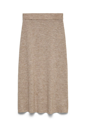 Front image of the Teak ankle skirt in brown, by brand Vero moda