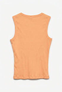 Back image of the Tilly sl top in orange, by brand Vero moda