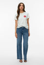 Image of VANJA FRANCIS SS TOP in white/red, by brand VERO MODA