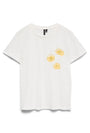 Image of VANJA FRANCIS SS TOP in white/yellow, by brand VERO MODA