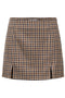 Front image of the Violeta hw check slit skirt in brown, by brand Only