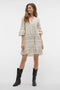 Front image of a model wearing the Dicthe 3/4 tunic in stone, by brand Vero moda