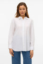 Image of LINN L/S VIS/LINEN SHIRT in white, by brand VERO MODA